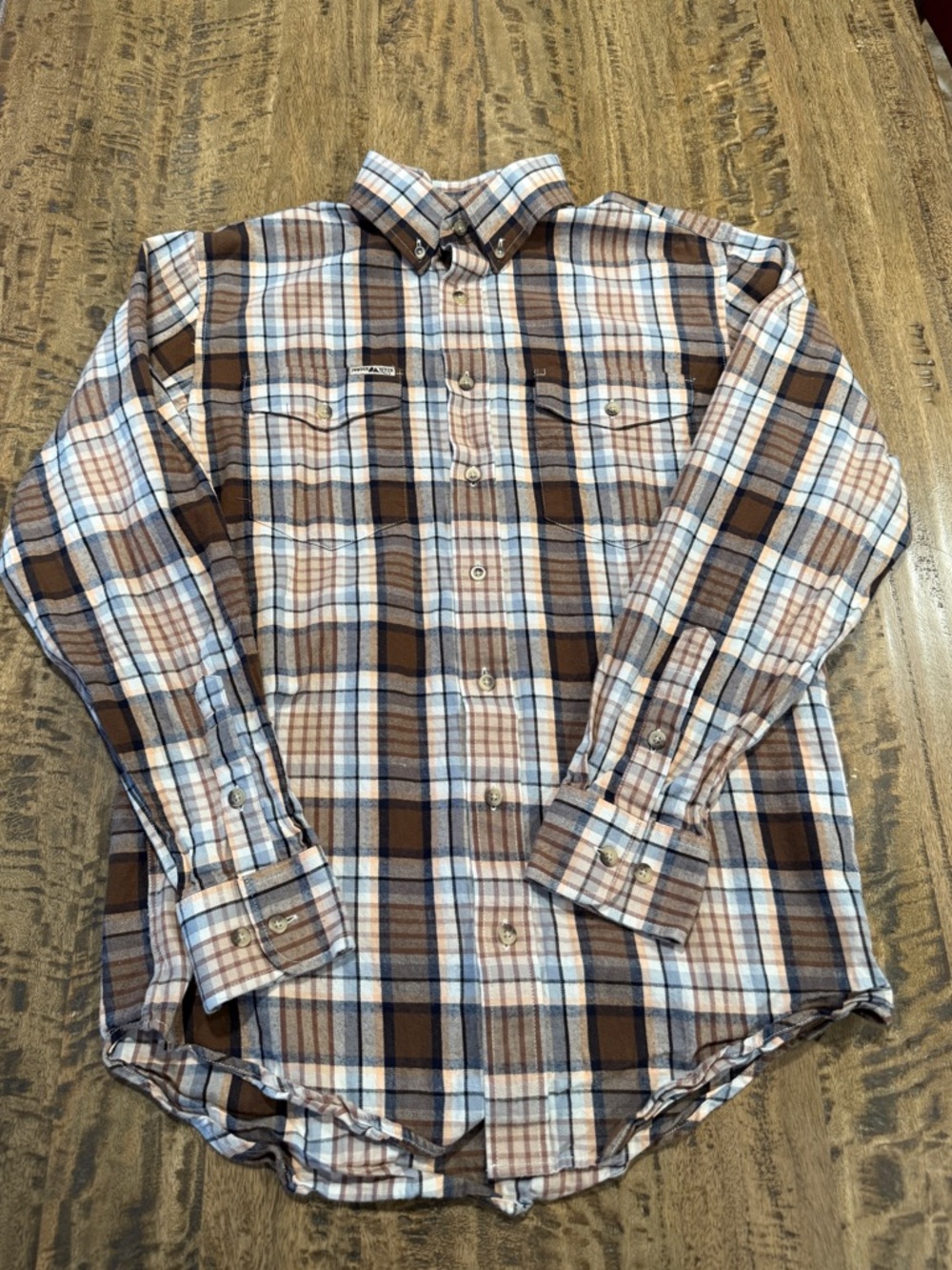 Powder River Outfitters Plaid Button Down Shirt Men’s Small Western